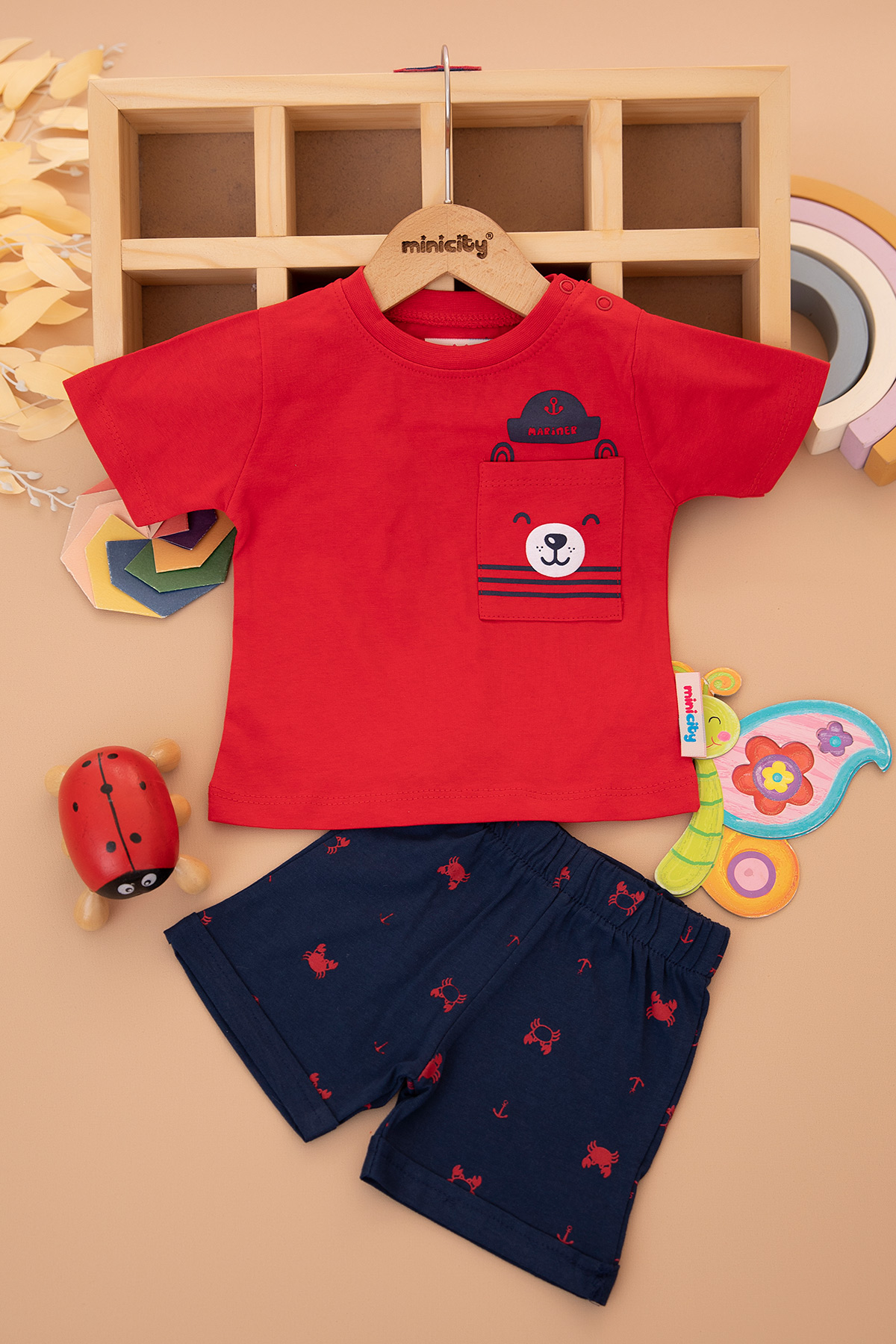 Erkek Bebek Mariner Baskılı Şortlu Takım   25495 (9 24 Ay)