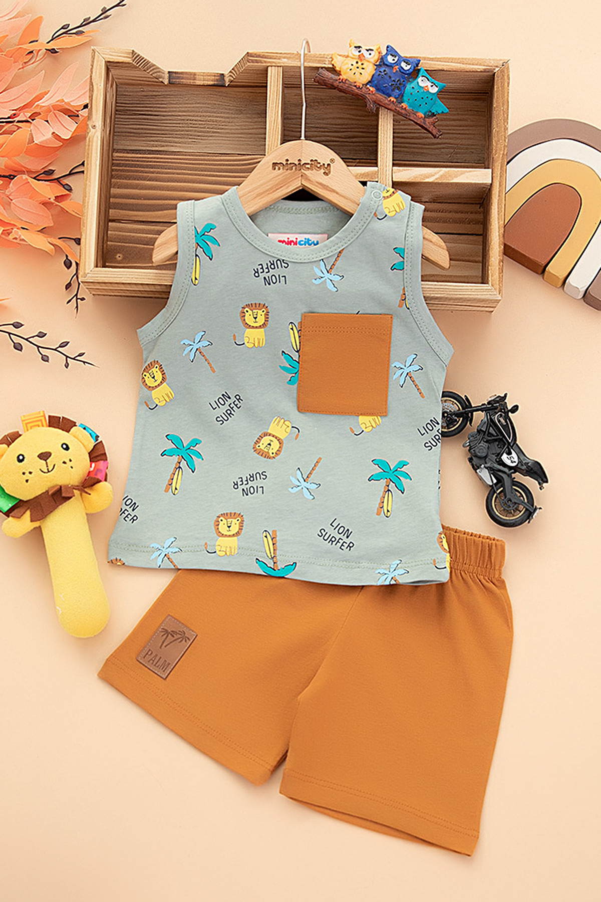 Erkek Bebek Lion Surfer Şortlu Takım  25210 (9 24 Ay)