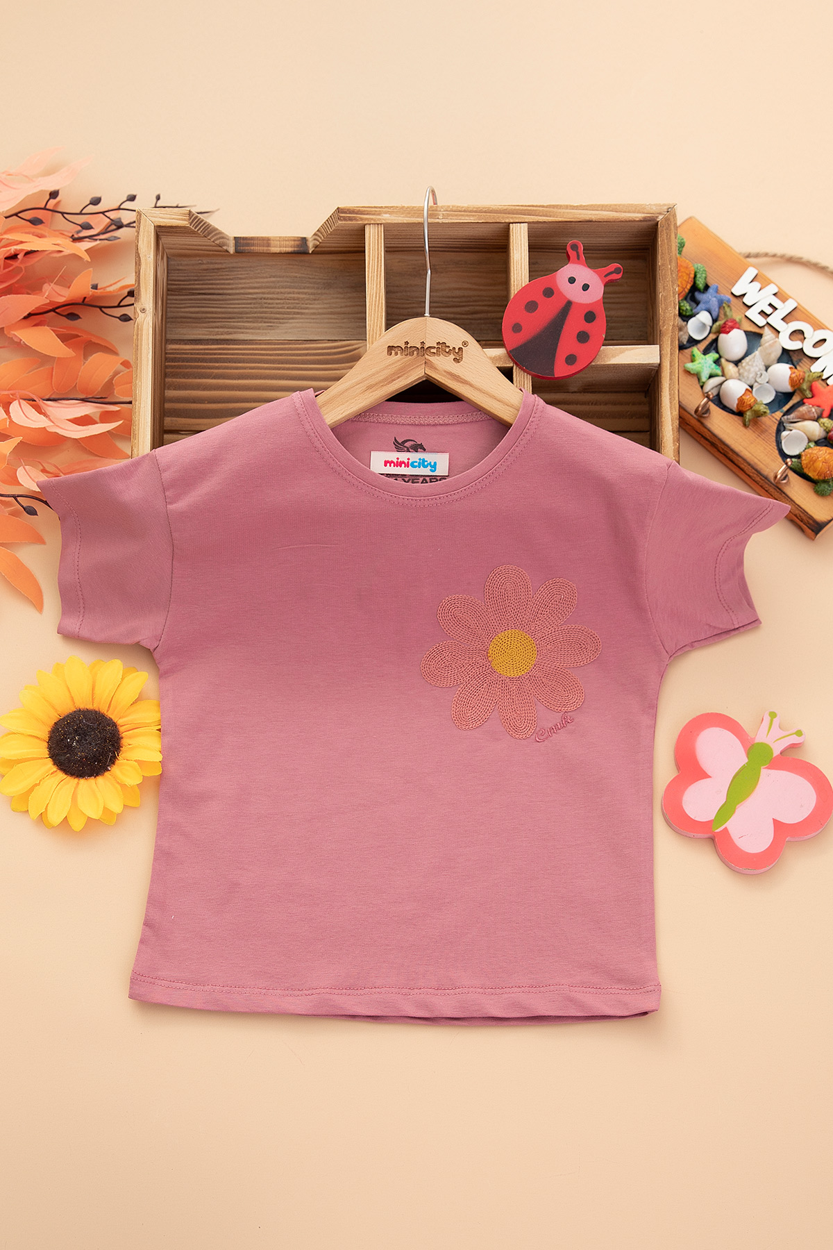 Kız Çocuk Triko Papatya T Shirt   30110 (3 12 Yaş)