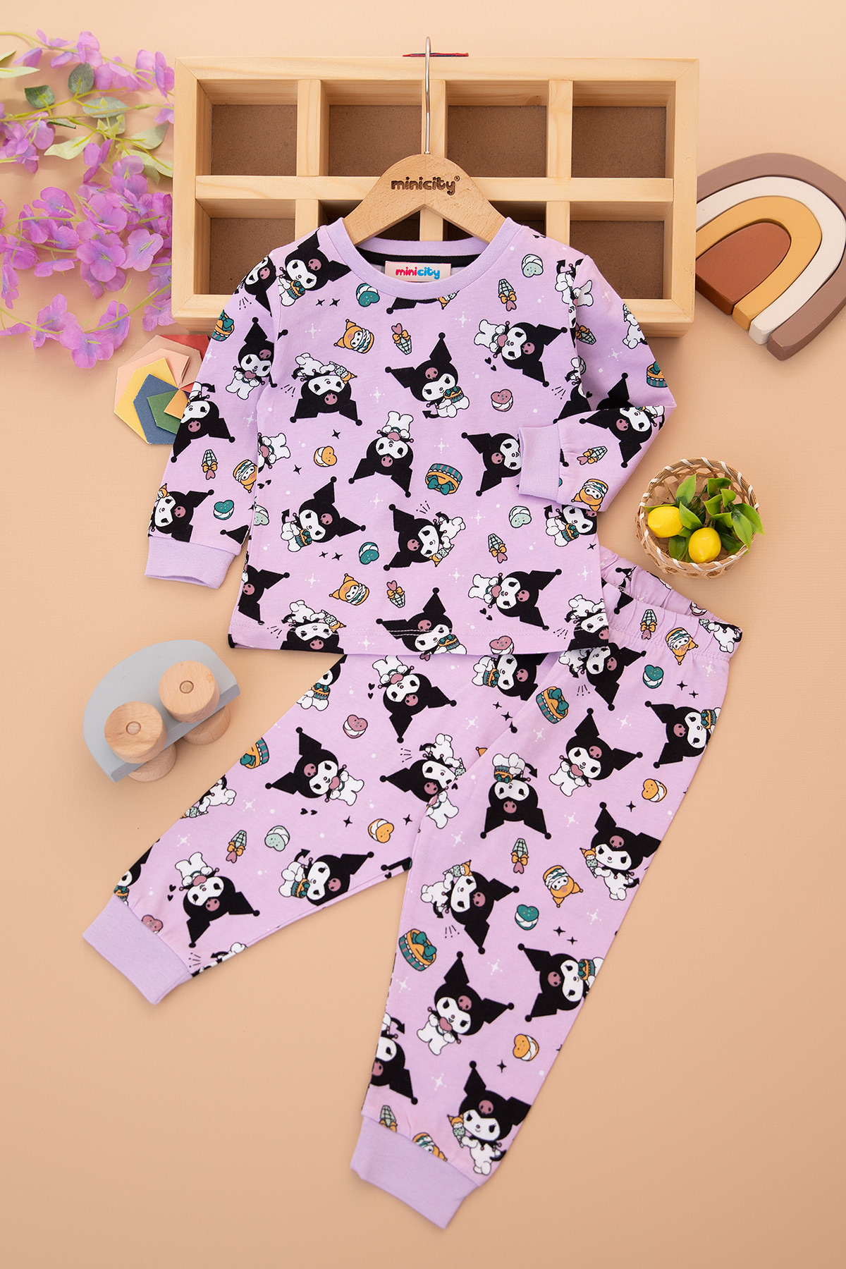 Kız Bebek Kuromi Desenli Pijama Takımı   33201 (9 36 Ay)