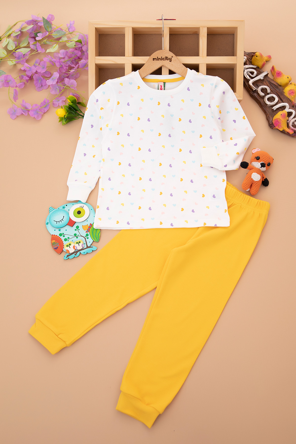 Çocuk Baskılı Uzun Kol Pijama Takım  Hs 57 (2 7 Yaş)