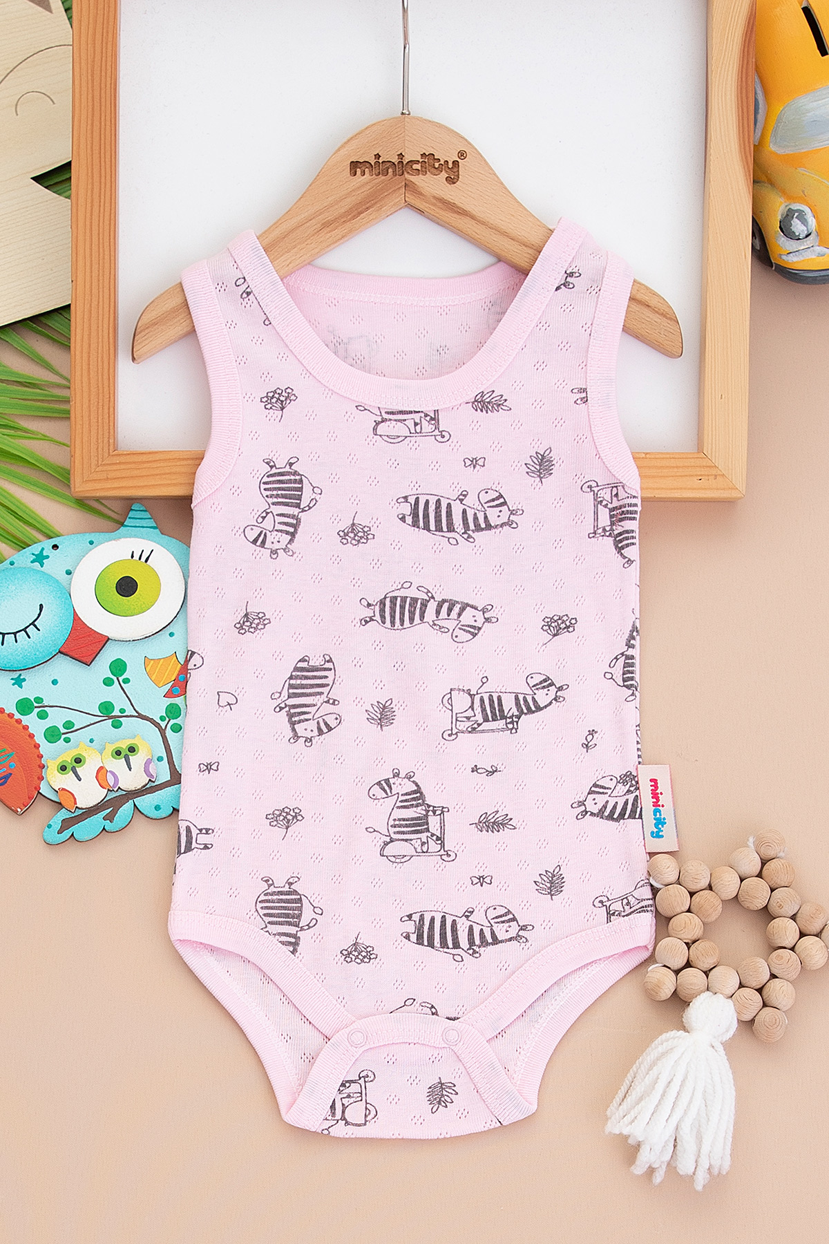 Bebek Jakarlı Baskılı Askılı Body   203