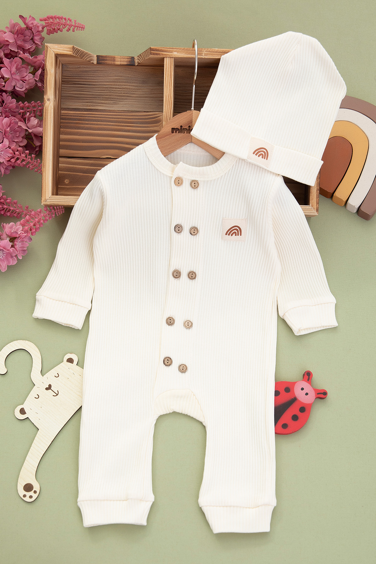 Erkek Bebek Çift Diğmeli Soft Tulum   223074 (3 12 Ay)