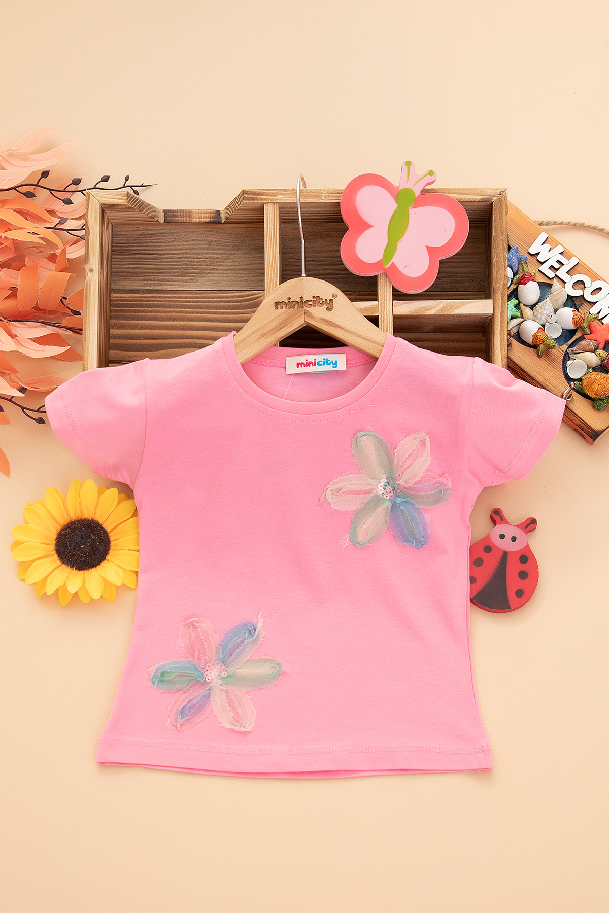 Kız Çocuk Tül Çiçek Modelli Likralı Body   529 (3 11 Yaş)