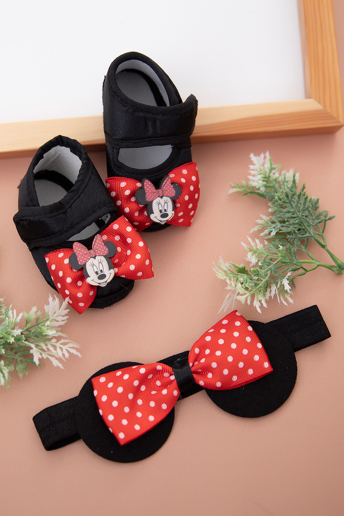 Kız Bebek Bandana Patik Set   3003