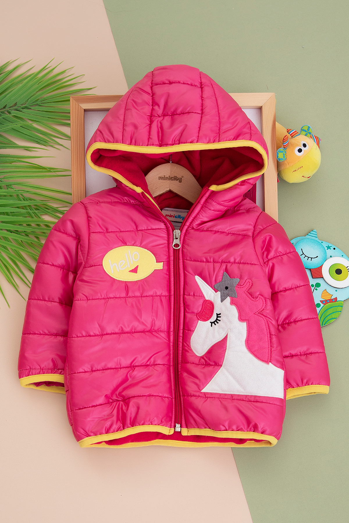 Kız Çocuk Unicorn Nakışlı Kaban   23452 (1 4 Yaş)