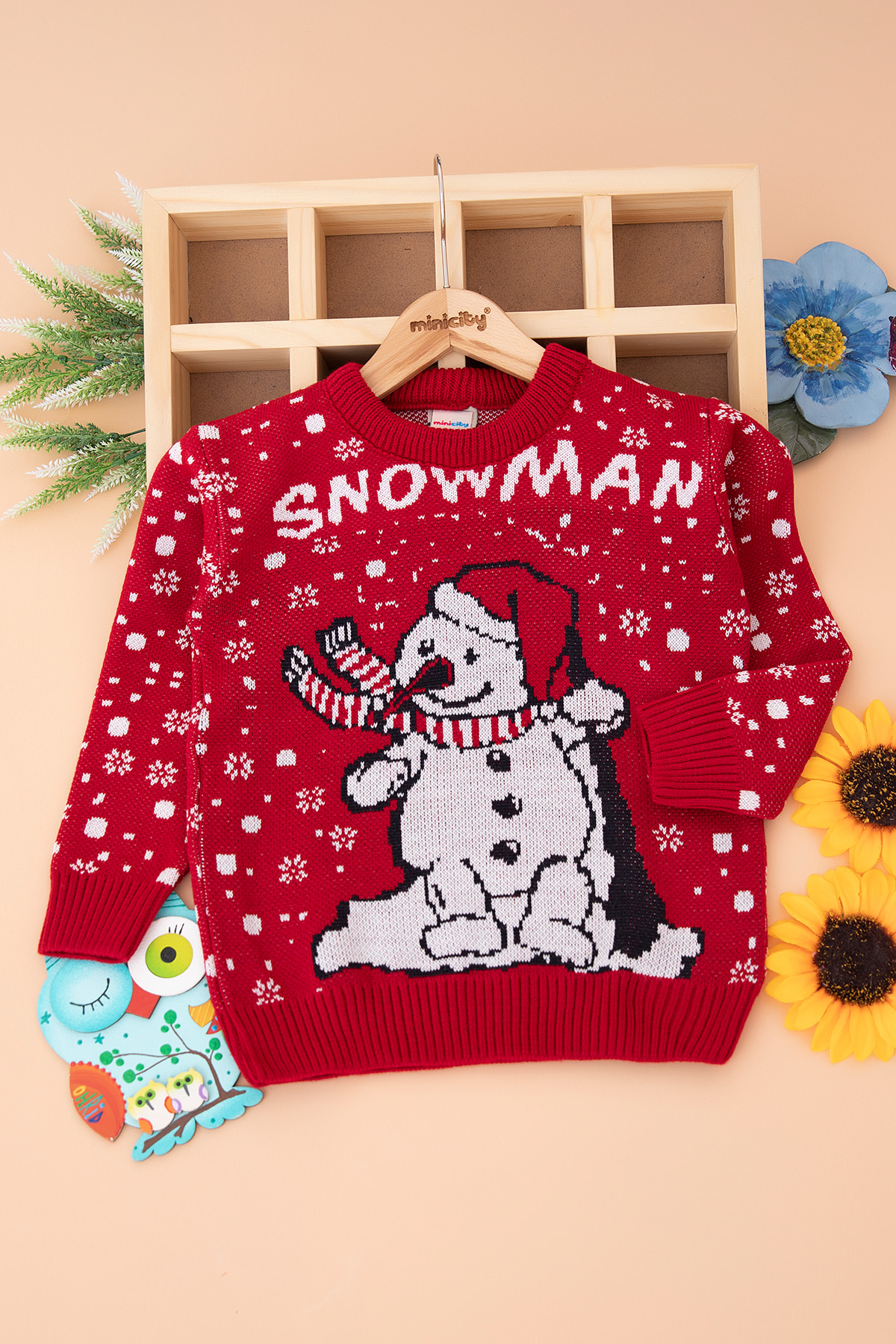 Çocuk Snowman Nakışlı Kazak (3 8 Yaş)
