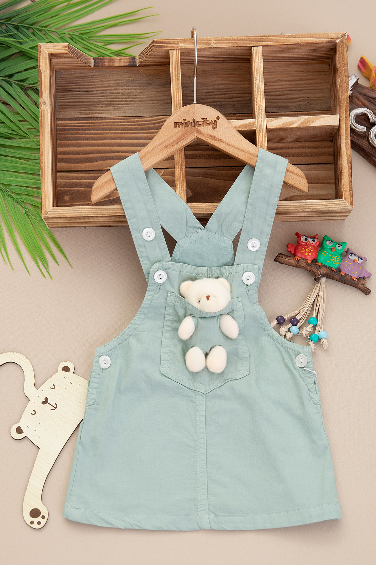 Kız Bebek Ayı Oyuncaklı Keten Jile   1142 (9 24 Ay)