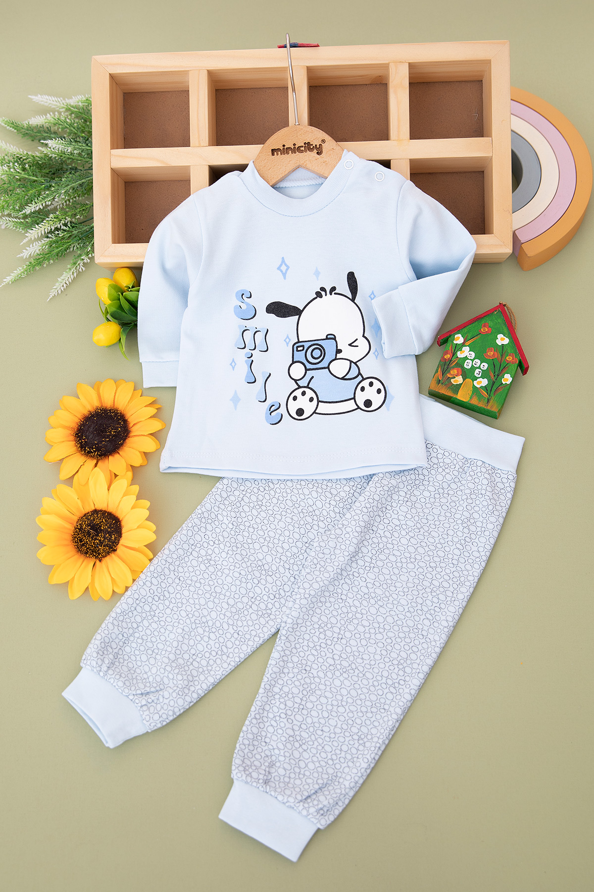 Bebek Smile Baskılı Pijama Takımı   208 (3 9 Ay)