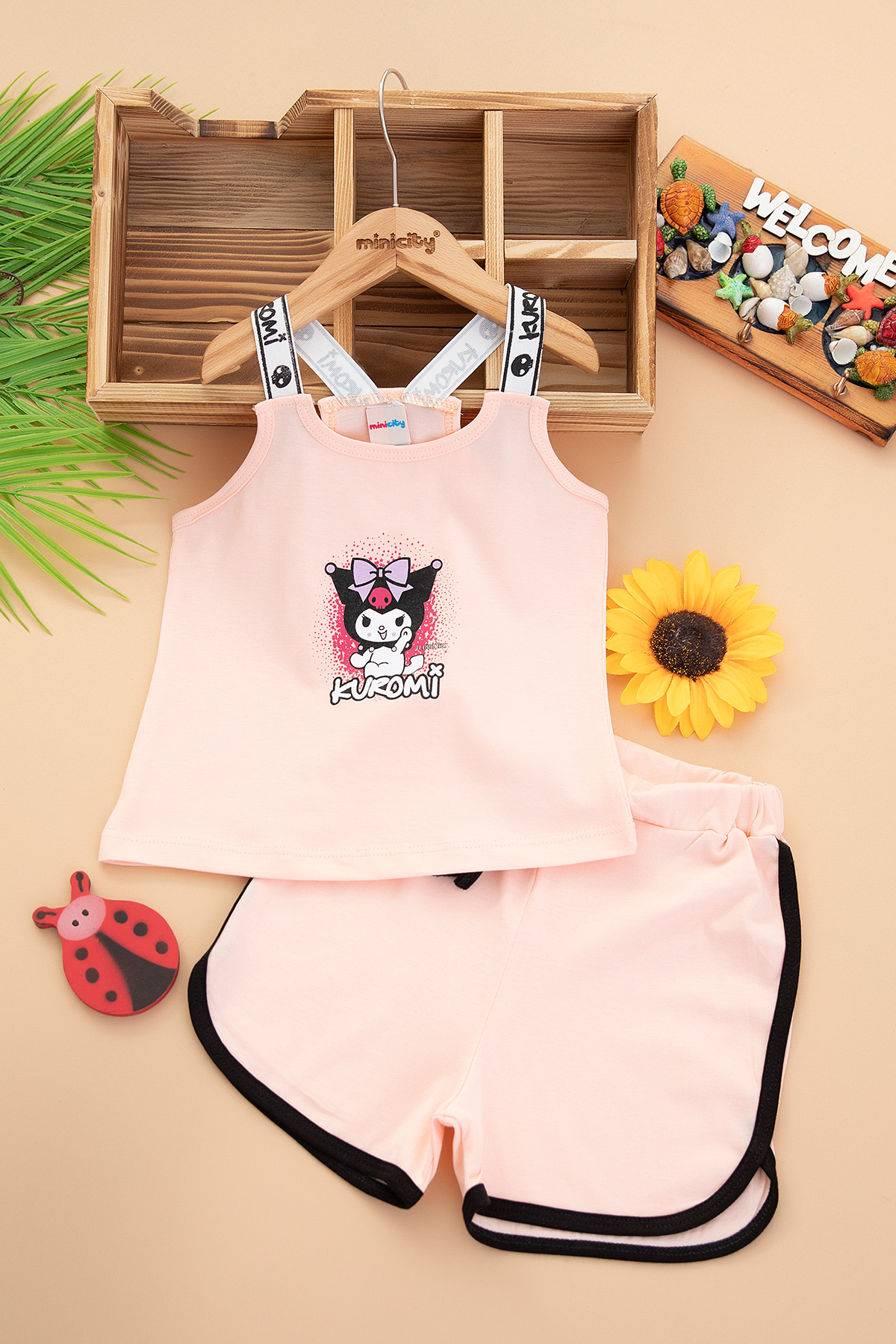 Kız Çocuk Kuromi Baskılı Şortlu Takım   6119 (5 8 Yaş)