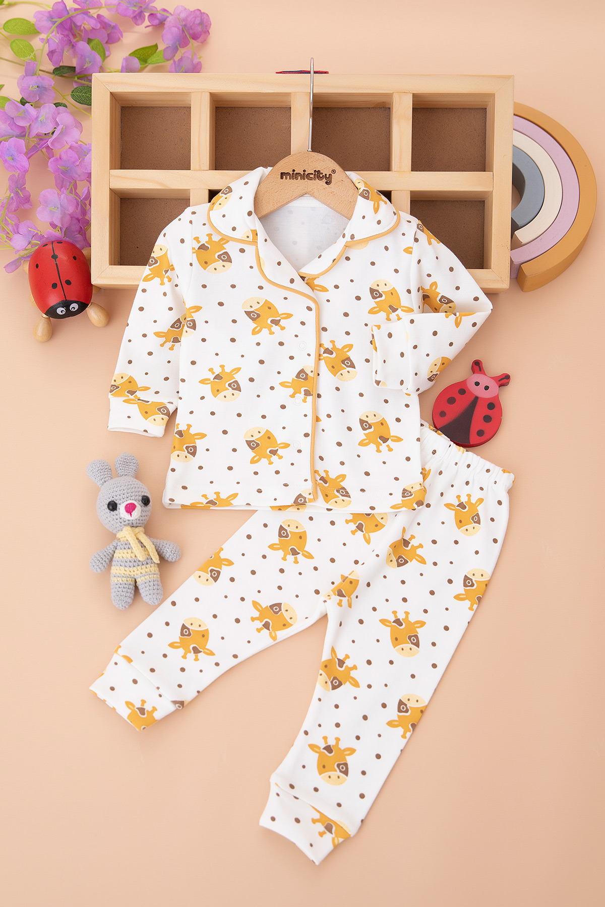 Bebek Zürafa Lüks Pijama Takımı   2415 (3 12 Ay)