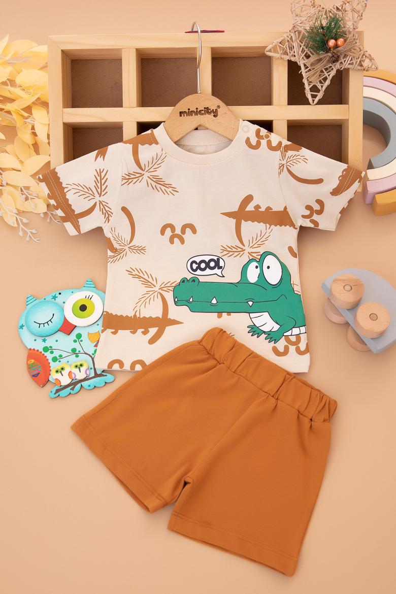 Erkek Bebek Cool Timsah Şortlu Takım - 25492 (9-24 Ay)