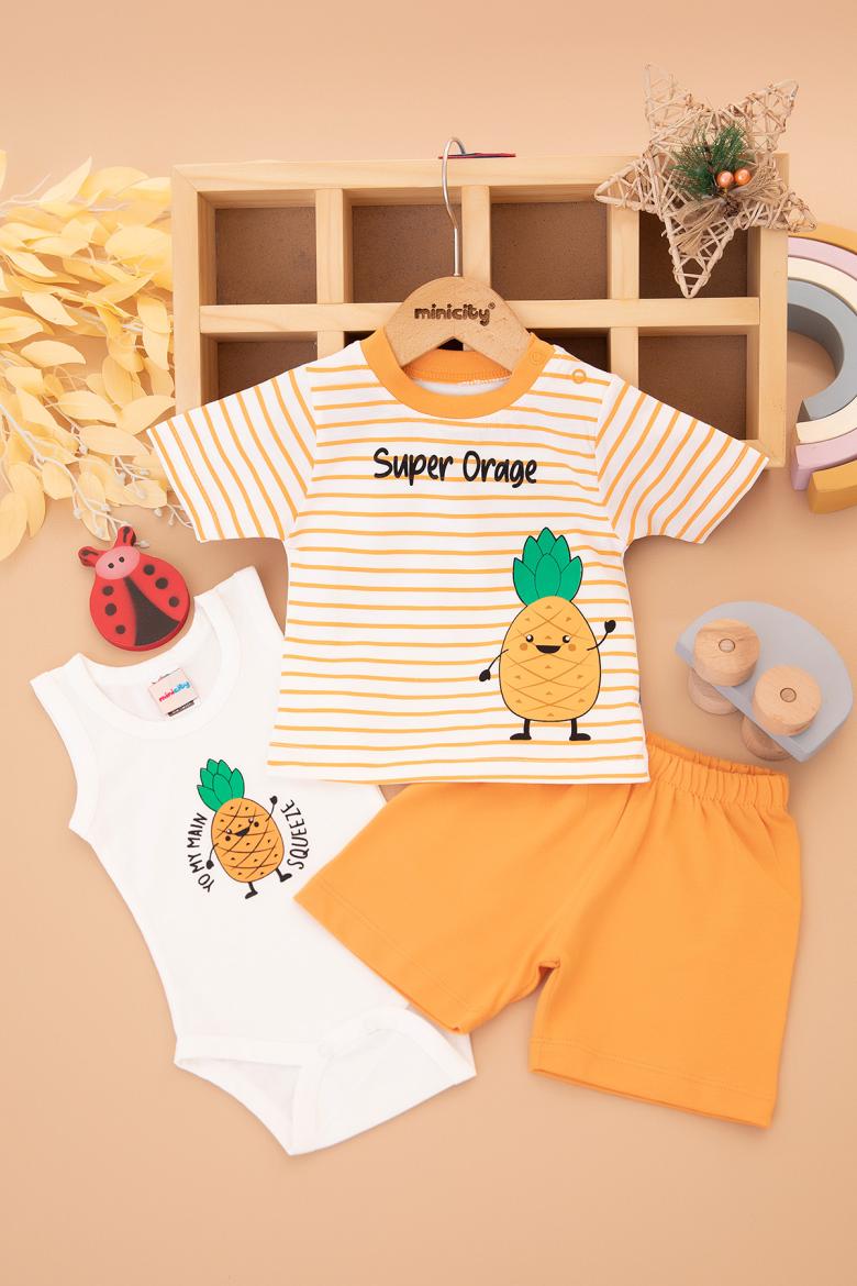 Erkek Bebek Meyve Baskılı Şortlu Takım - 25470 (3-12 Ay)
