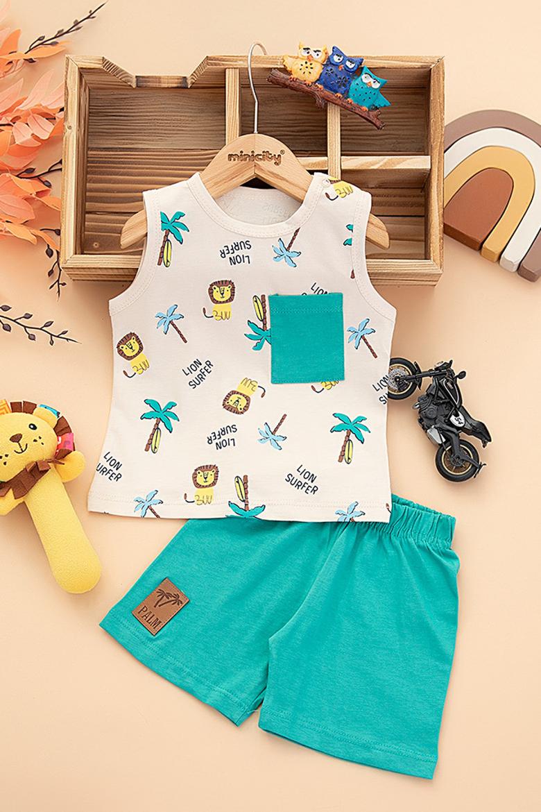 Erkek Bebek Lion Surfer Şortlu Takım- 25210 (9-24 Ay)