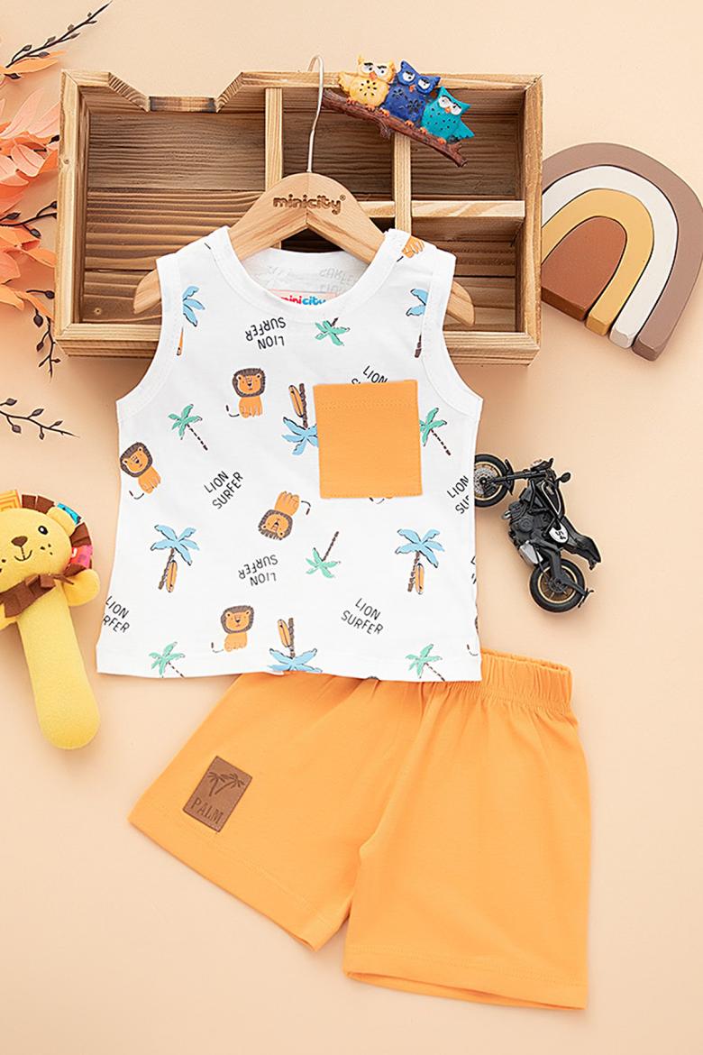 Erkek Bebek Lion Surfer Şortlu Takım- 25210 (9-24 Ay)
