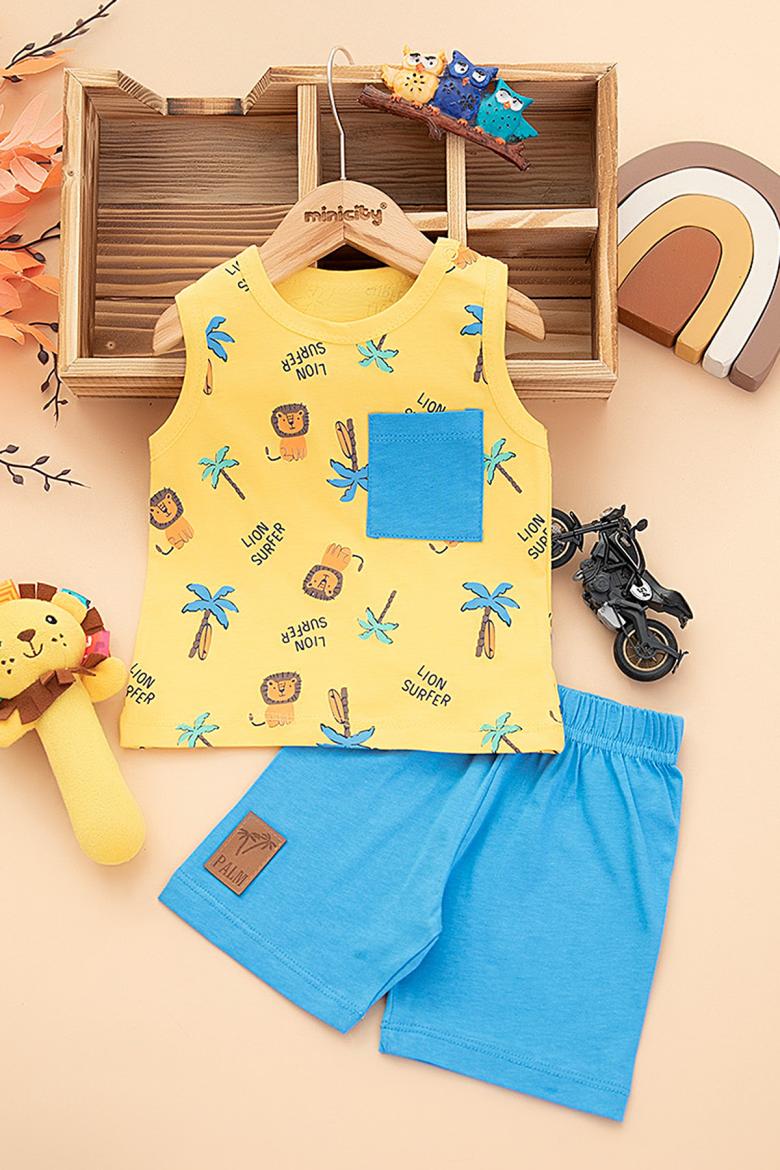 Erkek Bebek Lion Surfer Şortlu Takım- 25210 (9-24 Ay)