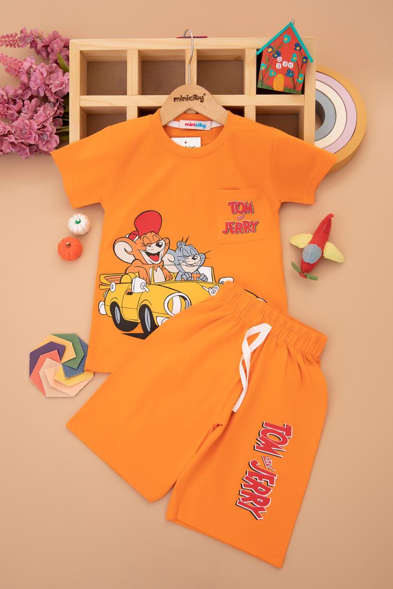 Erkek Çocuk Tom Jerry Baskılı Şortlu Takım (3-10 Yaş)