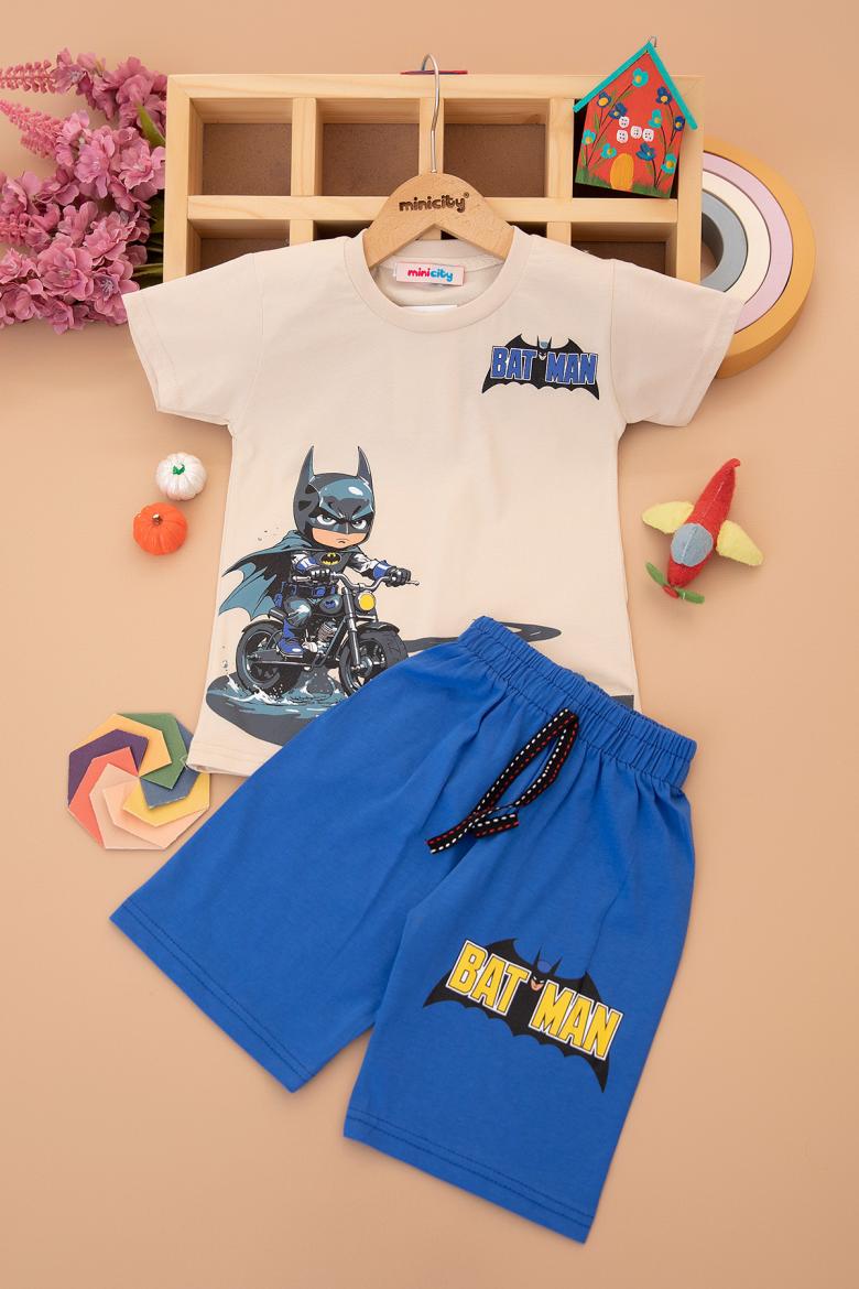 Erkek Çocuk Batman Baskılı Şortlu Takım (3-10 Yaş)