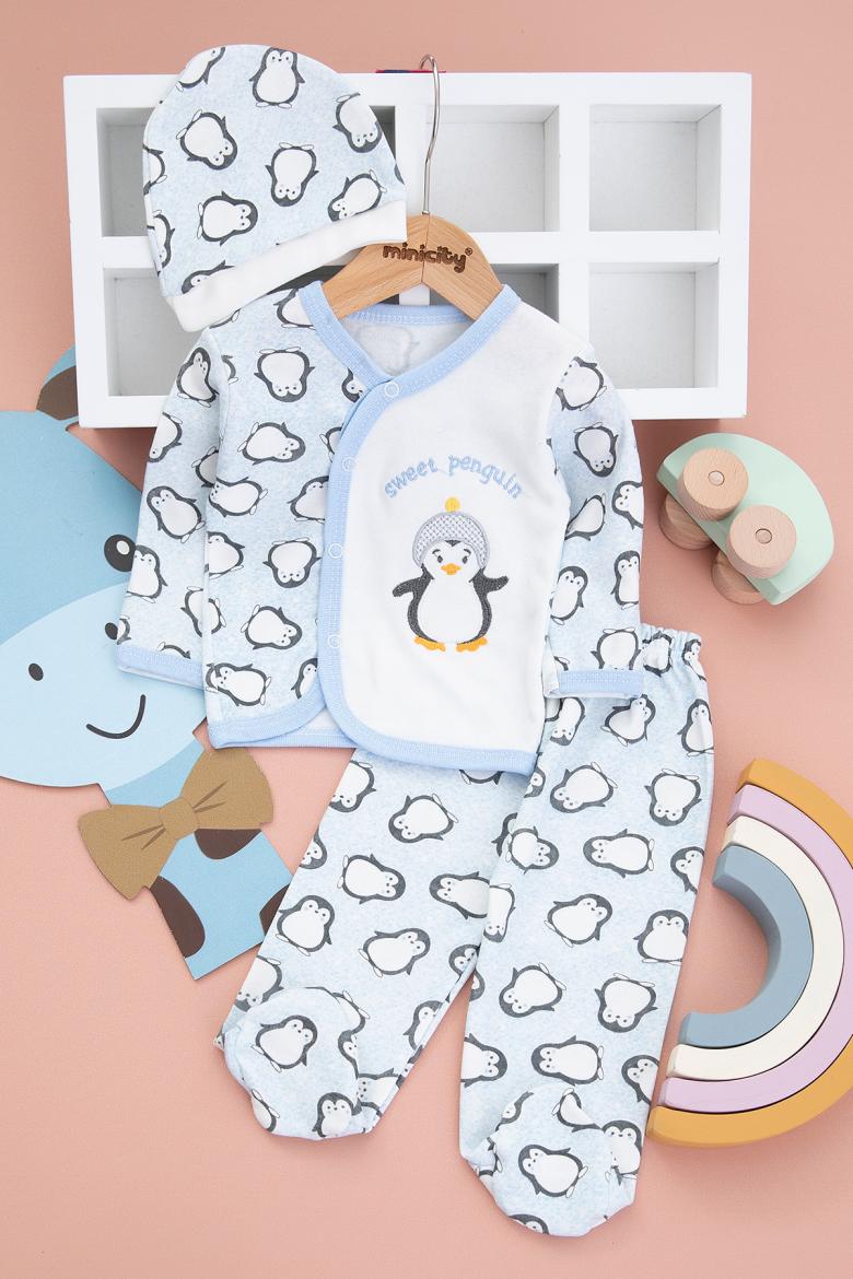 Bebek Kendinden Eldivenli Nakışlı Zıbın Takımı - 990-048