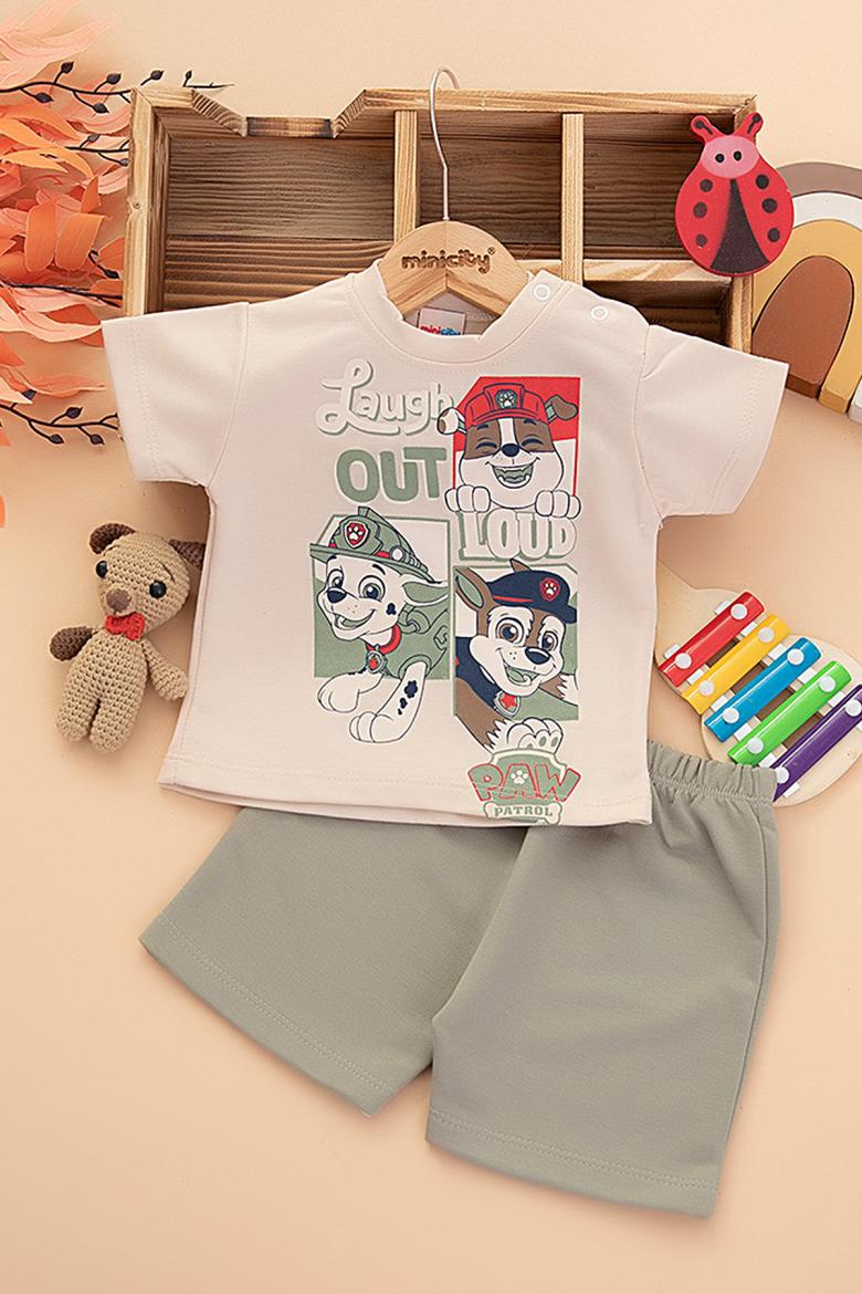 Erkek Bebek Paw Patrol Baskılı Şortlu Takım - 9787 (9-24 Ay)
