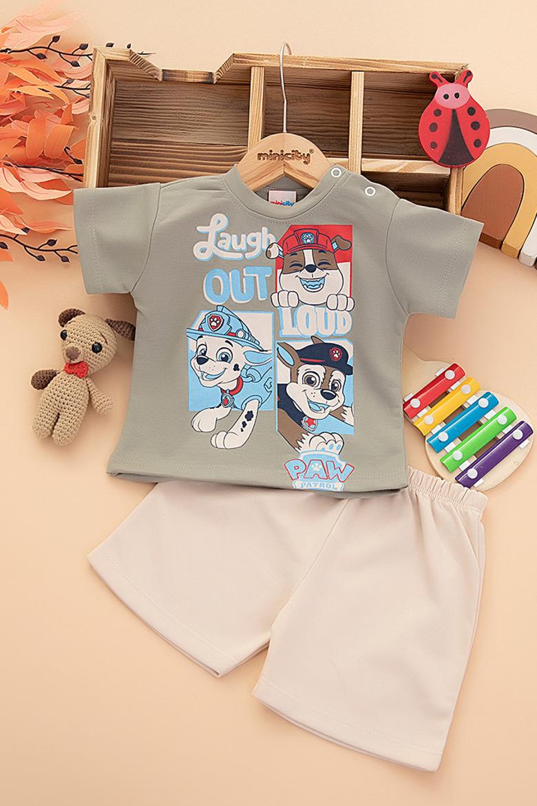 Erkek Bebek Paw Patrol Baskılı Şortlu Takım - 9787 (9-24 Ay)