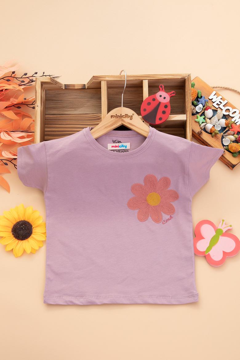 Kız Çocuk Triko Papatya T-Shirt - 30110 (3-12 Yaş)