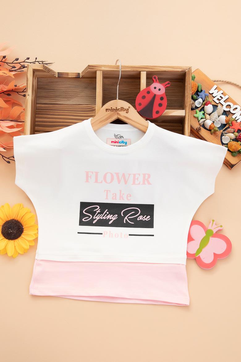 Kız Çocuk Flower Take Baskılı T-Shirt - 30180 (3-12 Yaş)