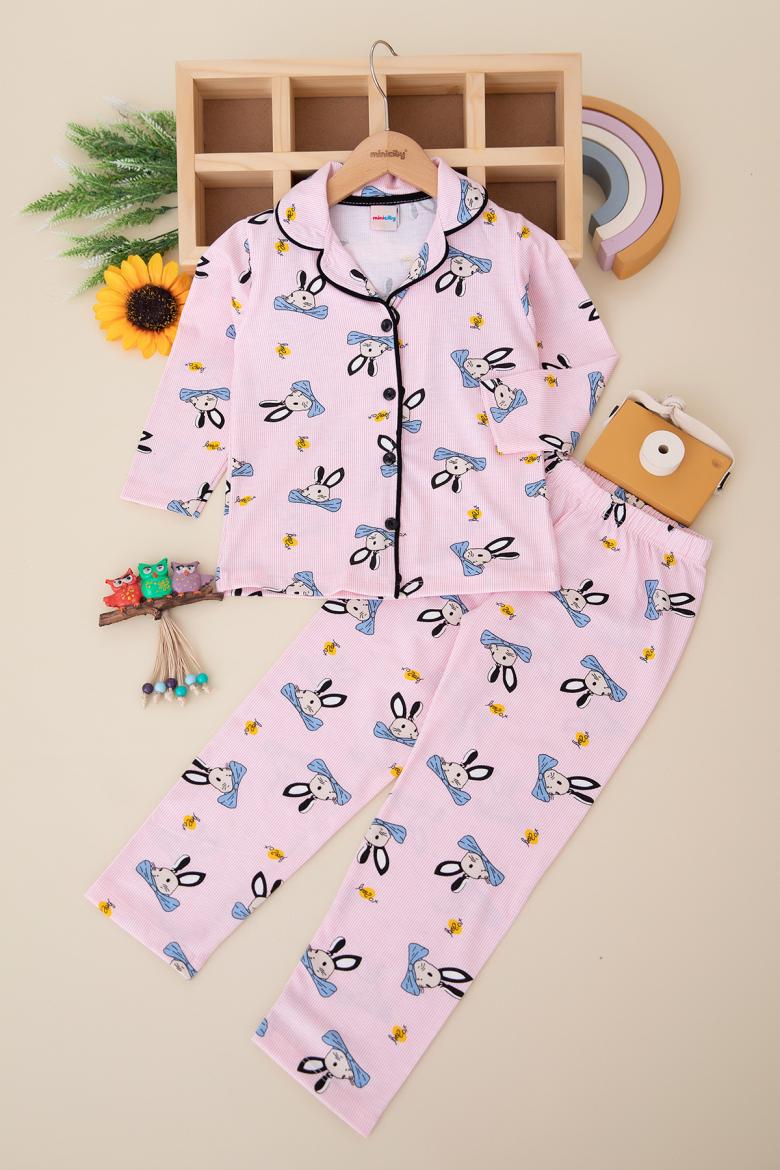 Çocuk Önden Düğmeli Pijama Takımı (4-12 Yaş)