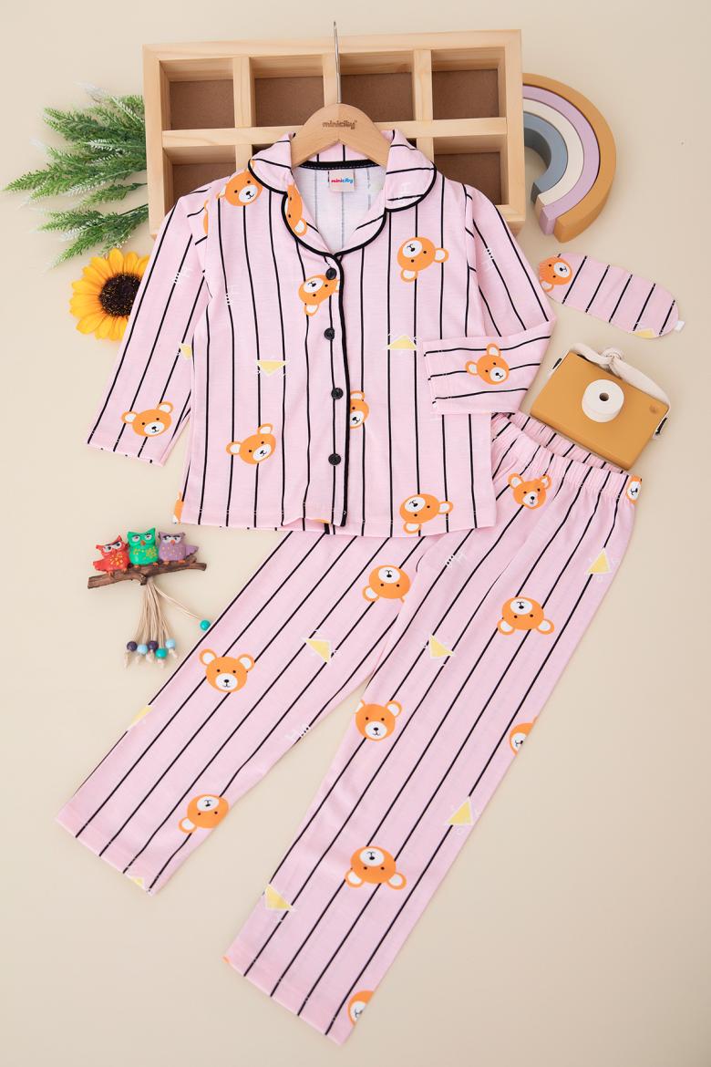 Çocuk Önden Düğmeli Pijama Takımı (4-12 Yaş)