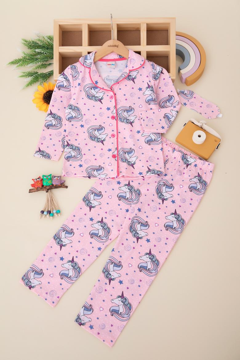 Çocuk Önden Düğmeli Pijama Takımı (4-12 Yaş)