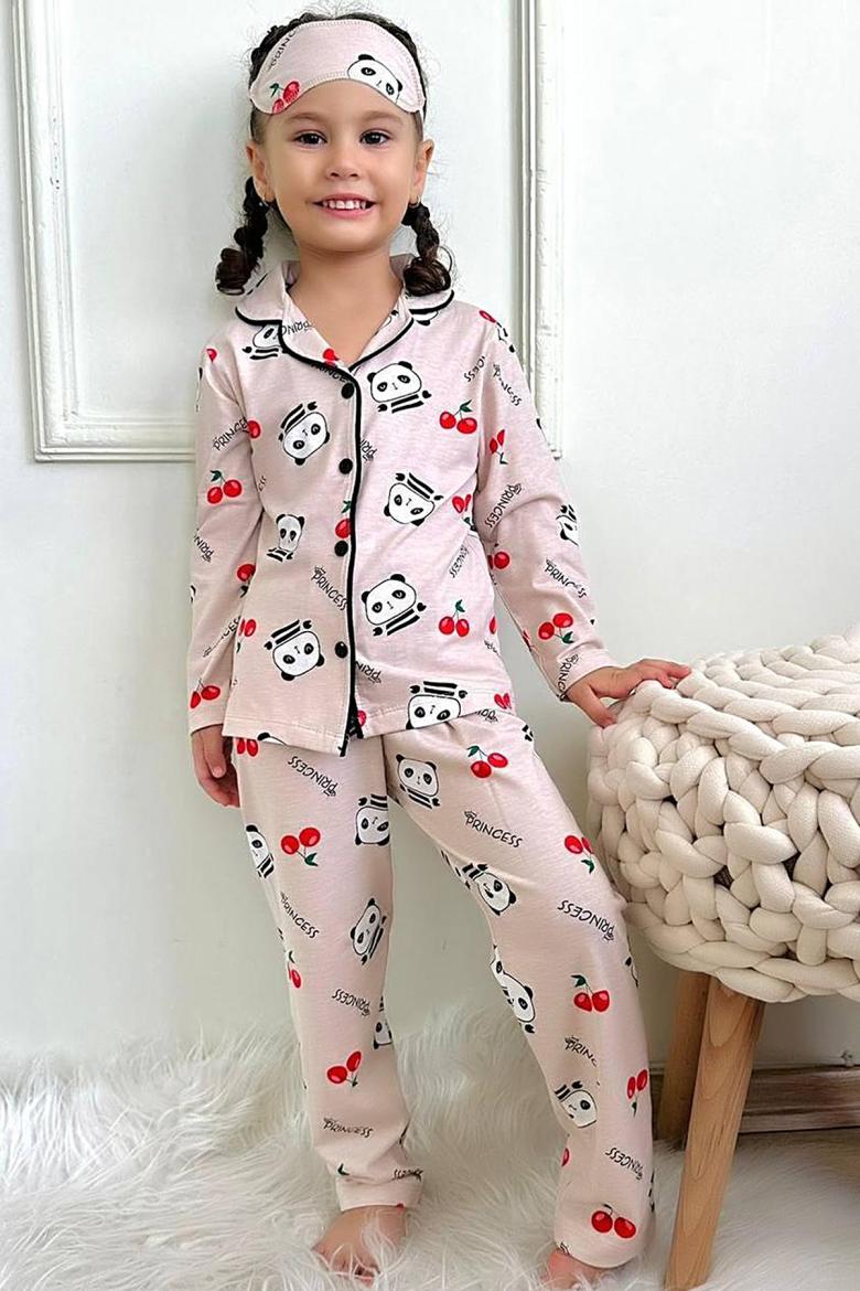 Çocuk Önden Düğmeli Pijama Takımı (4-12 Yaş)