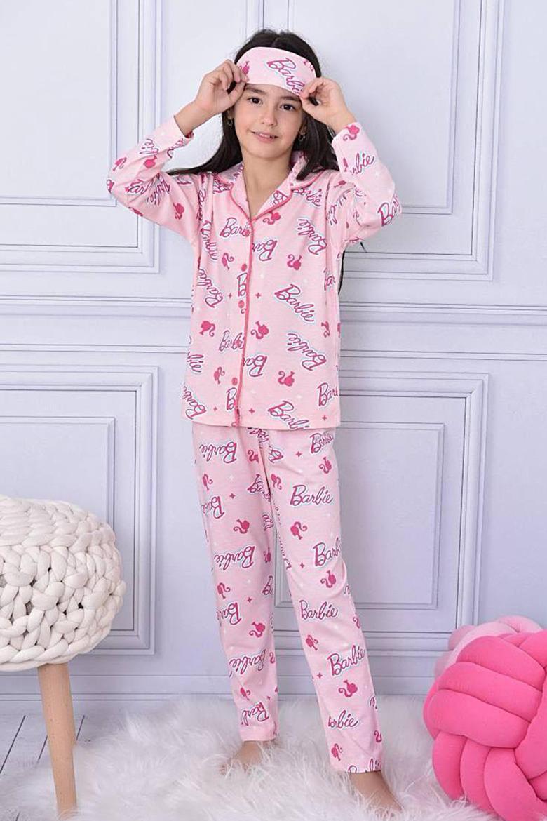 Çocuk Önden Düğmeli Pijama Takımı (4-12 Yaş)