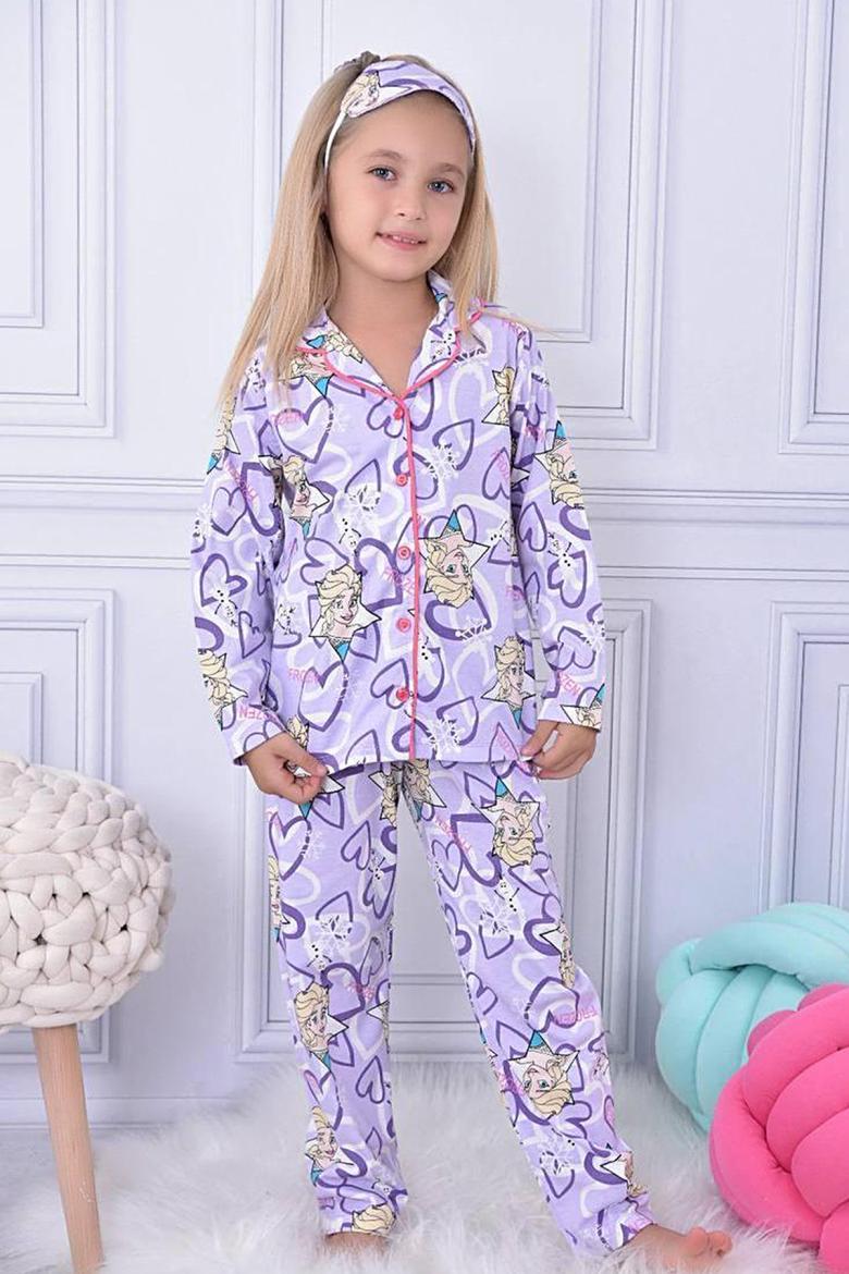 Çocuk Önden Düğmeli Pijama Takımı (4-12 Yaş)