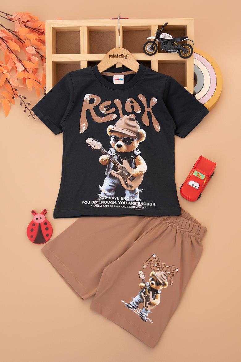 Erkek Çocuk Baskılı Şortlu Takım - 7608 ( 3-10 Yaş)