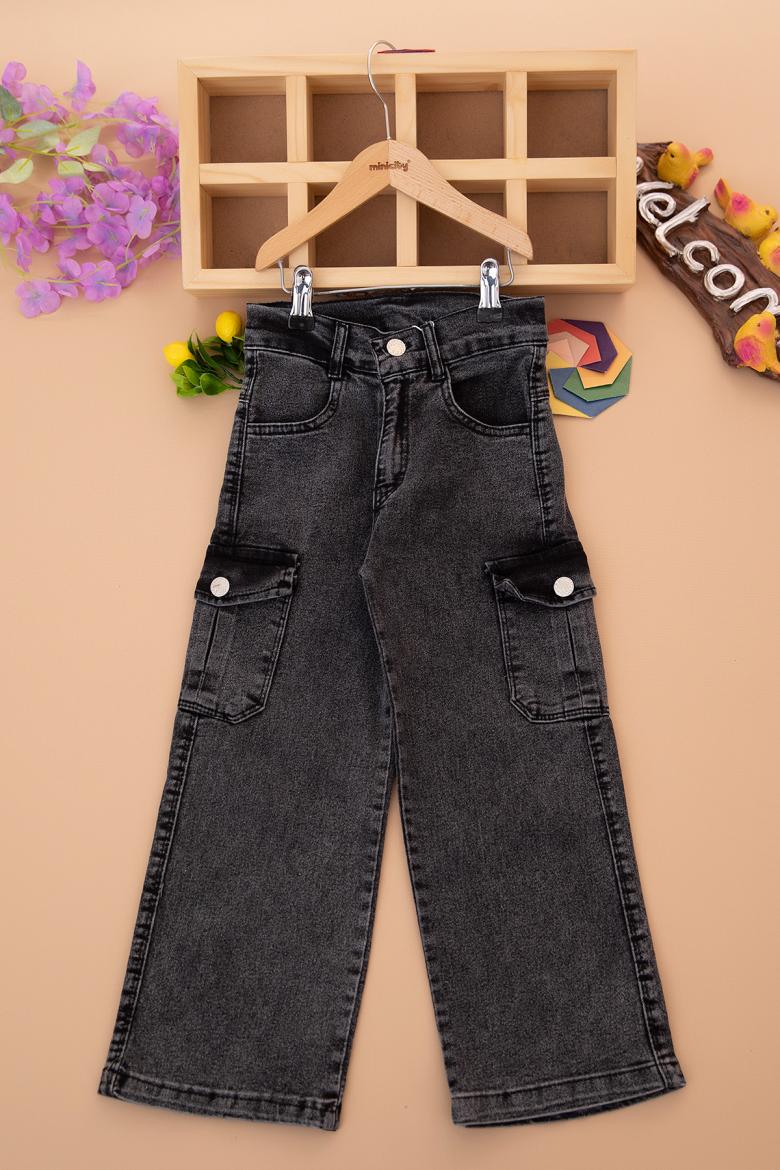 Kız Çocuk Palazzo Komando Kot Pantolon - 7250 (7-11 Yaş)