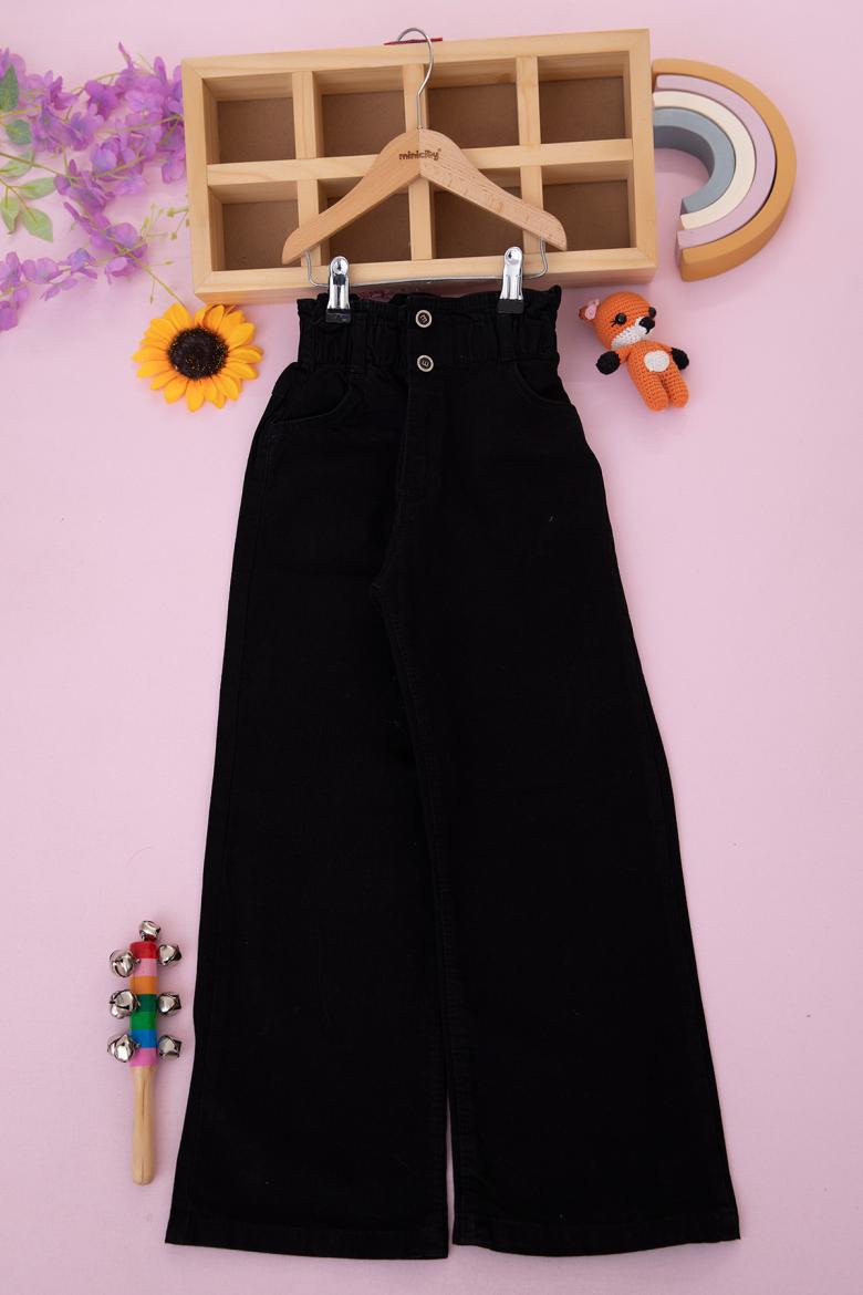 Kız Çocuk Bel Lastikli Kot Pantolon - 6476 (8-12 Yaş)