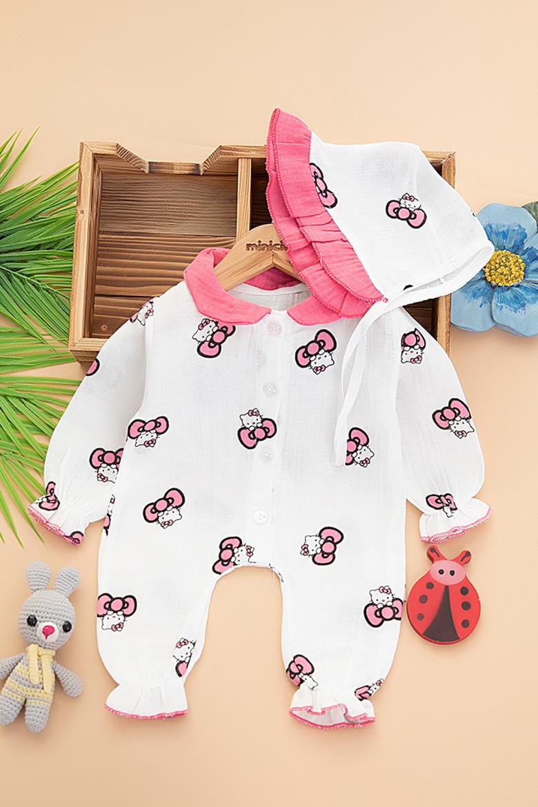 Kız Bebek Hello Kitty Baskılı Tulum - 20005 (0-3 Ay)