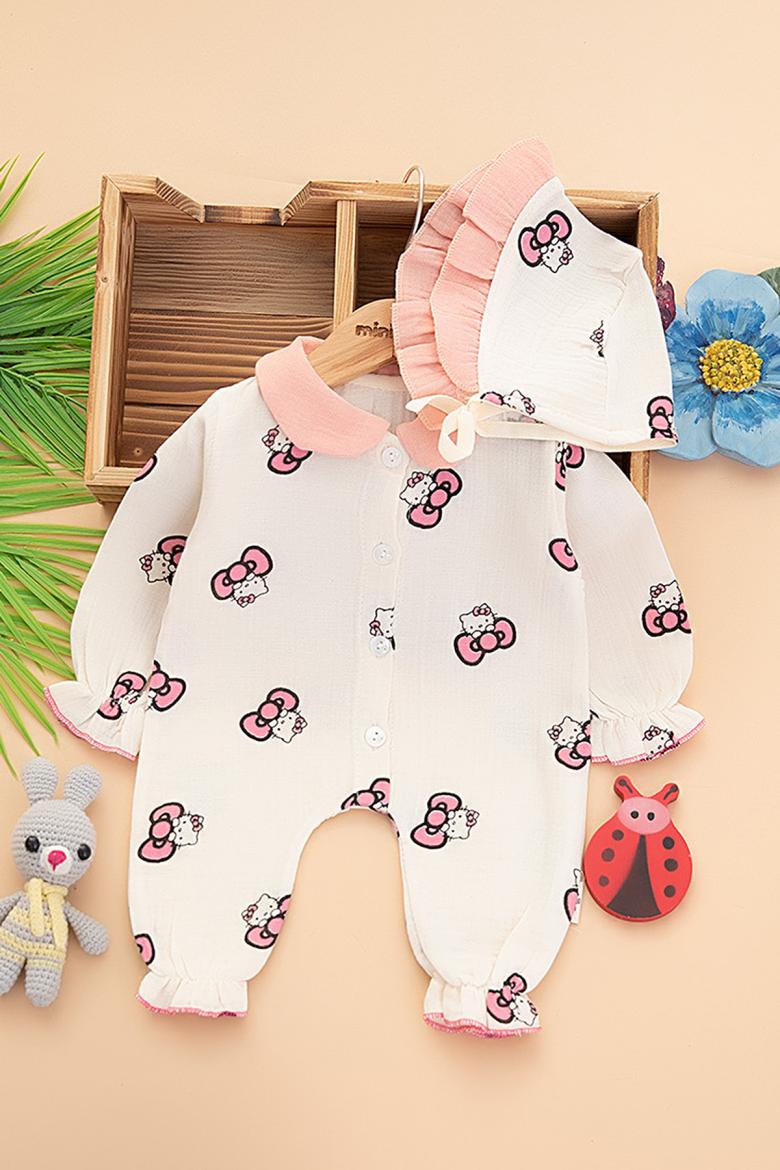Kız Bebek Hello Kitty Baskılı Tulum - 20005 (0-3 Ay)