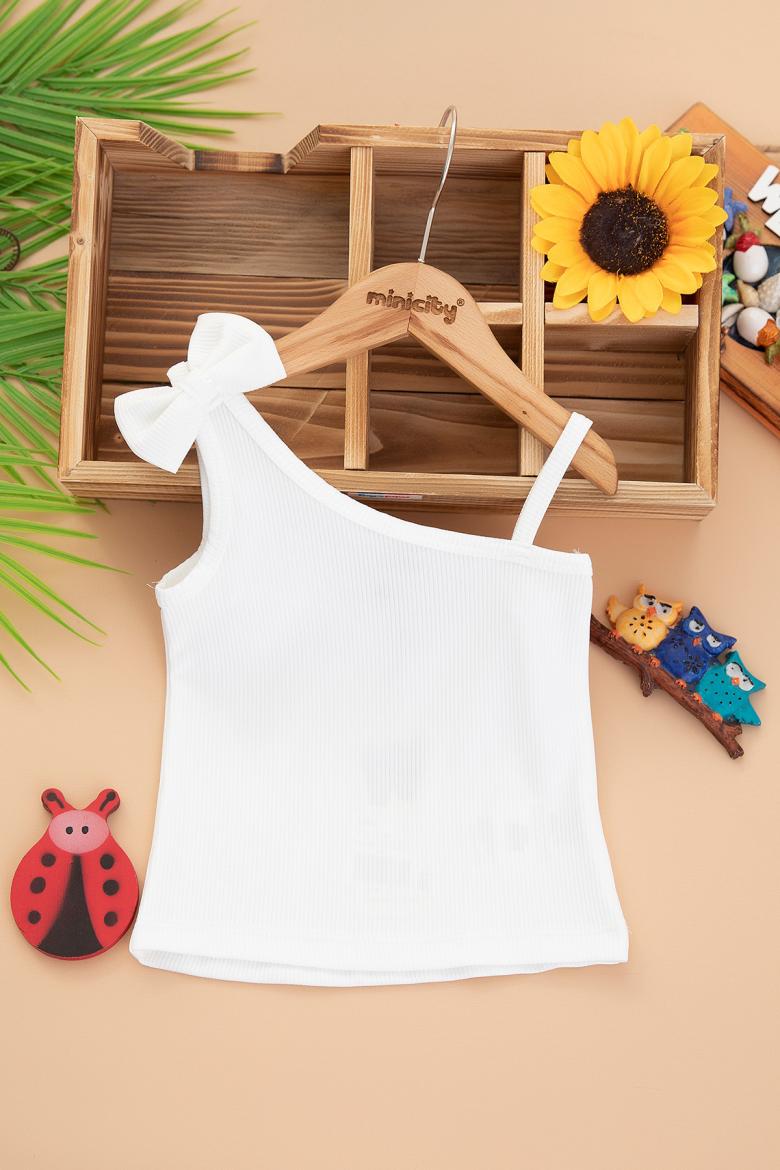 Kız Çocuk Tek Omuz Fiyonklu Body - 525121 (2-5 Yaş)