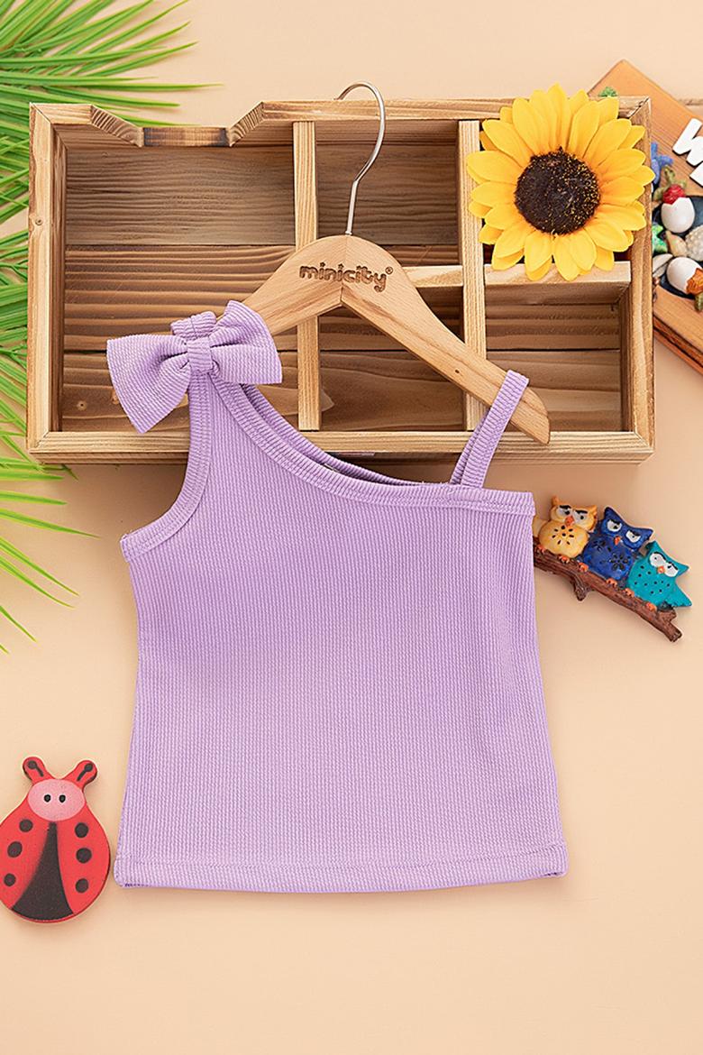 Kız Çocuk Tek Omuz Fiyonklu Body - 525121 (2-5 Yaş)