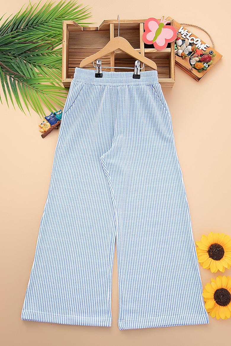 Kız Çocuk Çizgili Bol Paça Pantolon - 725131 (8-12 Yaş)
