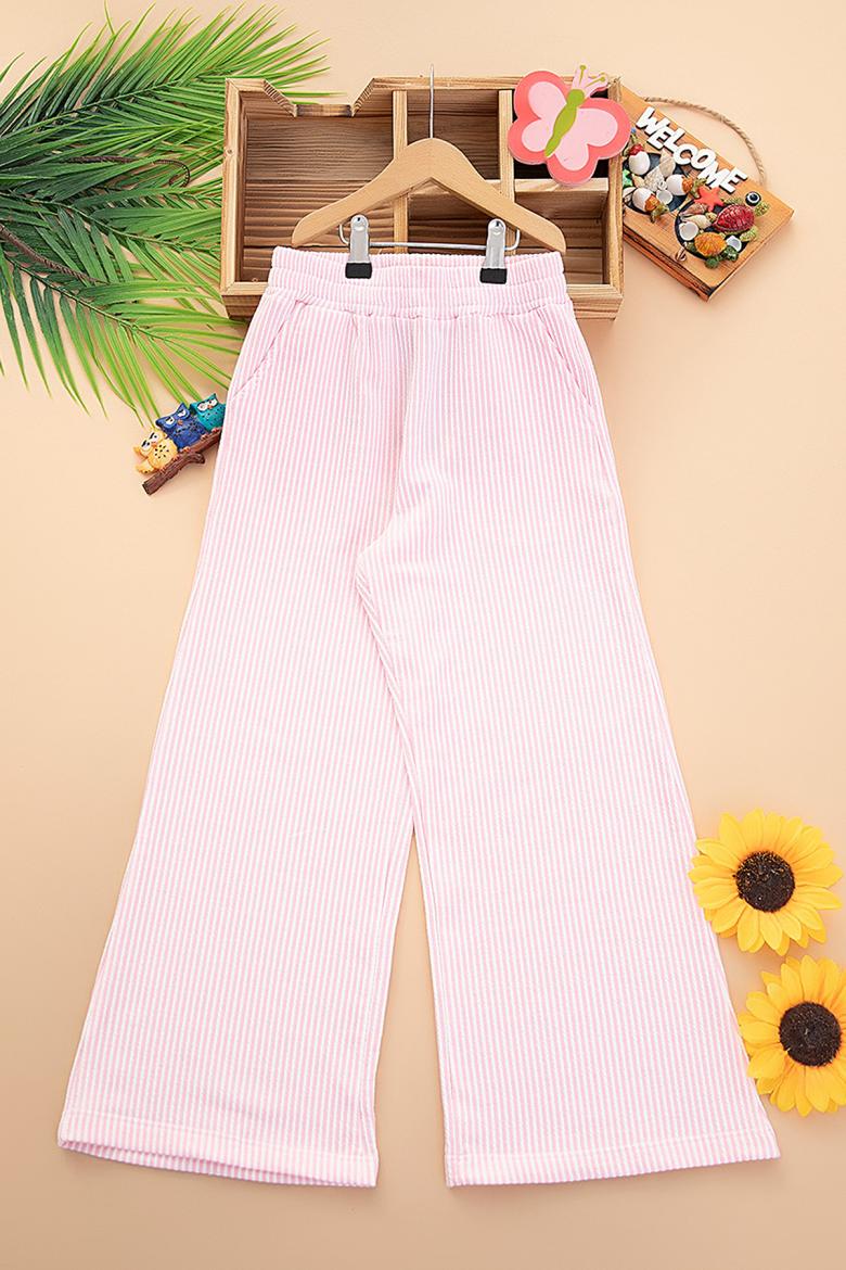 Kız Çocuk Çizgili Bol Paça Pantolon - 725131 (8-12 Yaş)