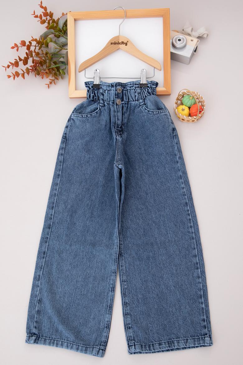 Kız Çocuk Geniş Paça Kot Pantolon - 64672 (13-16 Yaş)