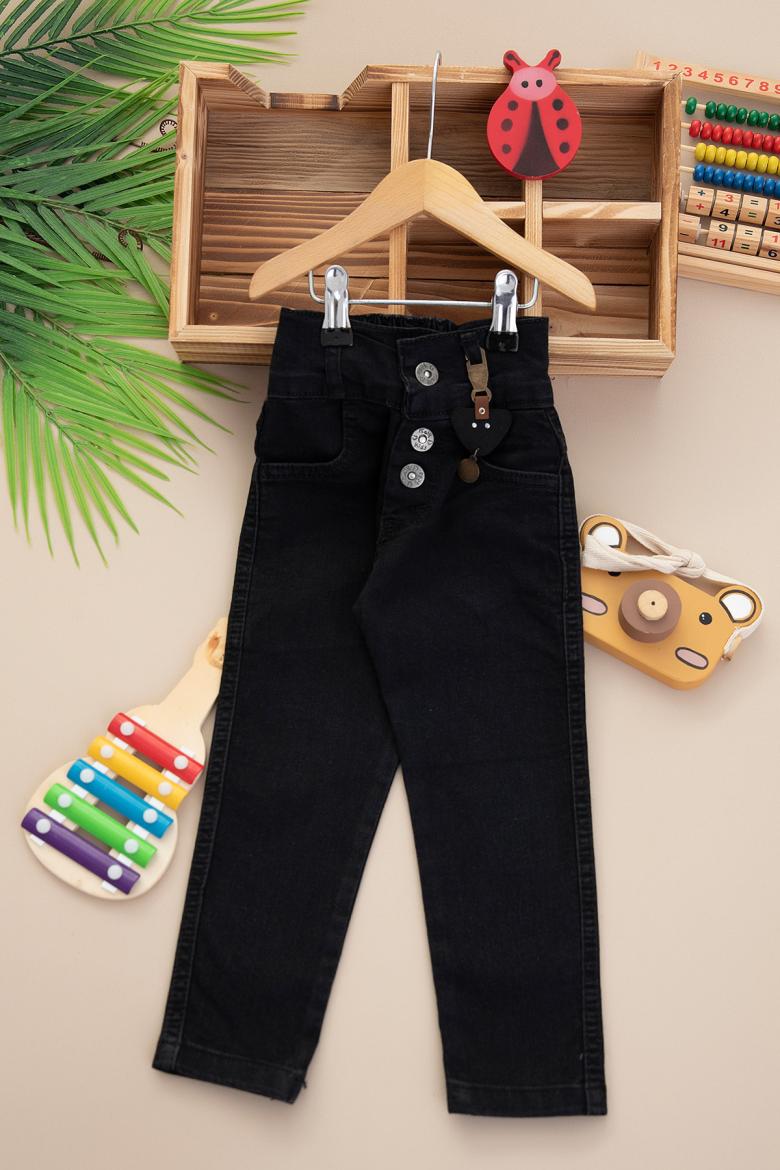 Kız Çocuk Yüksek Bel Kot Pantolon - 706-1 (3-7 Yaş)