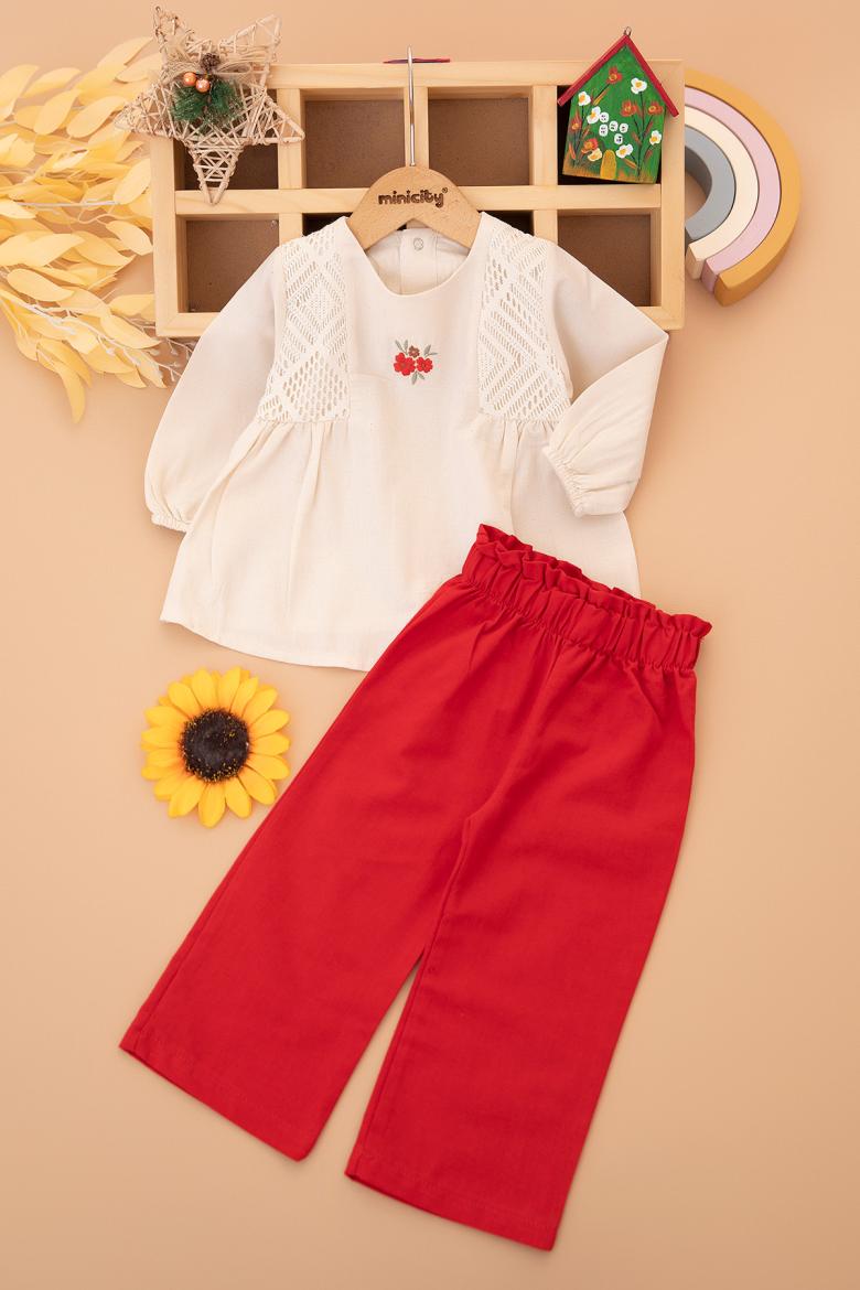 Kız Bebek Gövde Nakışlı Takım - 2730 (6-24 Ay)