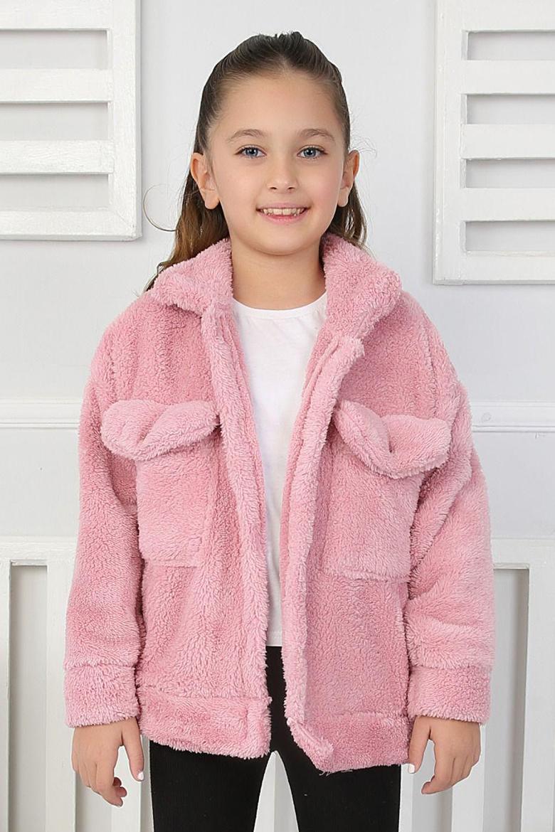 Kız Çocuk Kuromi Baskılı Peluş Mont - 8030 (3-10 Yaş)
