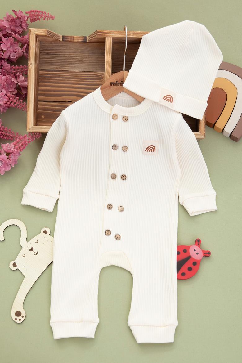 Erkek Bebek Çift Diğmeli Soft Tulum - 223074 (3-12 Ay)