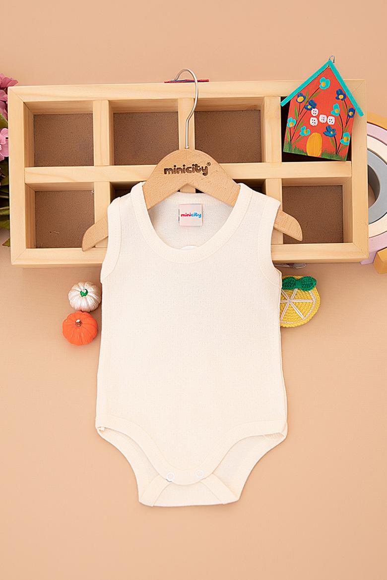Bebek Düz Renkli Askılı Çıtçıtlı Body - 1602