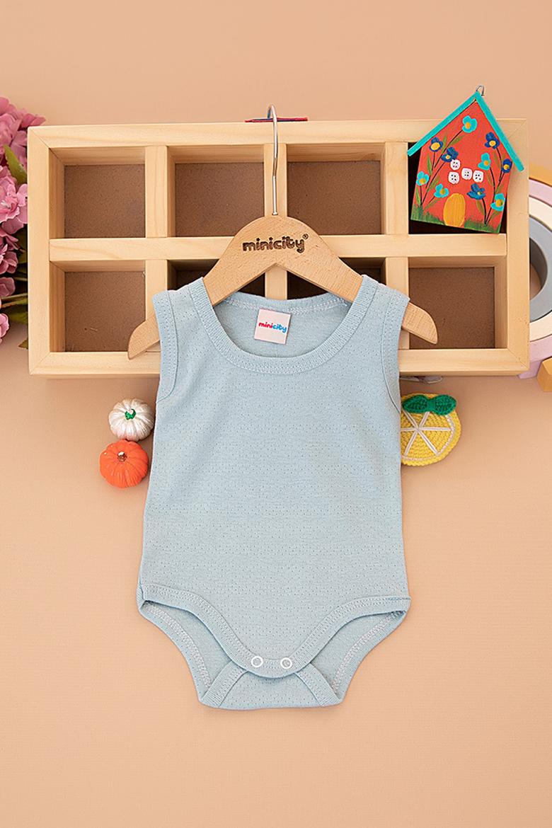 Bebek Düz Renkli Askılı Çıtçıtlı Body - 1602
