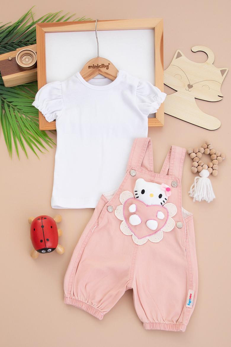 Kız Bebek Kedi Oyuncaklı Salopet - 645 (6-18 Ay)
